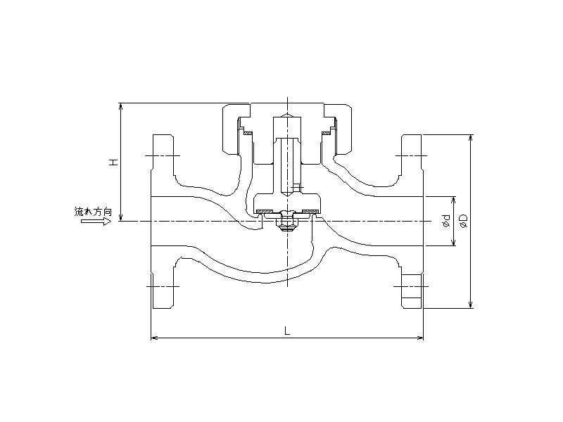 鋳鋼製フランジ形リフト逆止弁